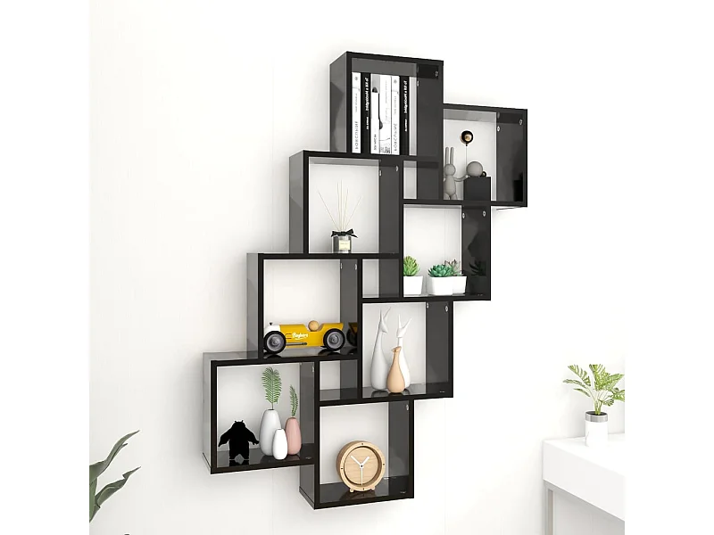 Étagère cube murale Noir 90x15x119