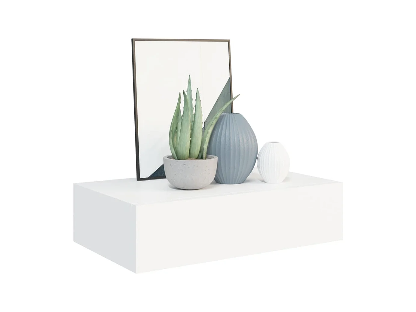 Étagère à tiroir murale Blanc 40x23,5x10 MDF