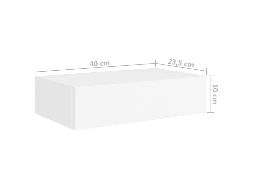Étagère à tiroir murale Blanc 40x23,5x10 MDF