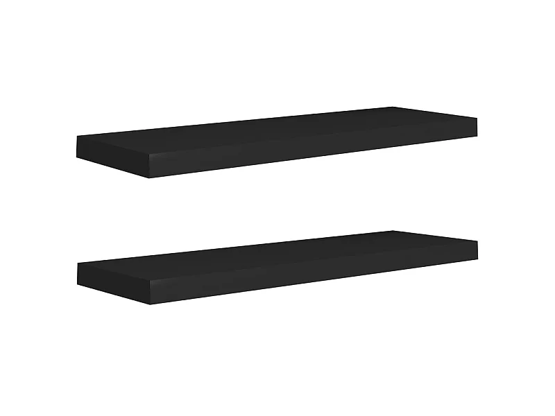 Étagères murales flottantes 2 pcs Noir 80x23,5x3,8 MDF