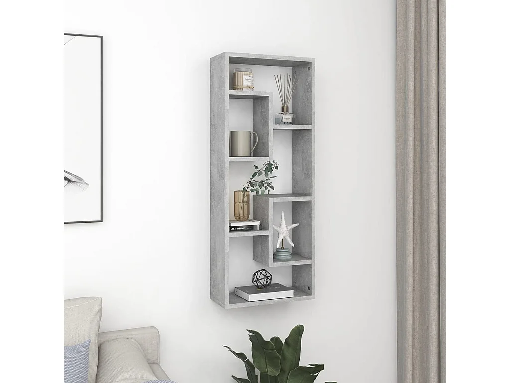 Étagère murale Gris béton 36x16x90