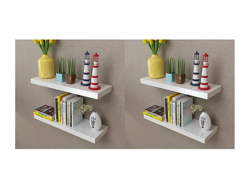 Étagères murales 4 pcs Blanc 60cm