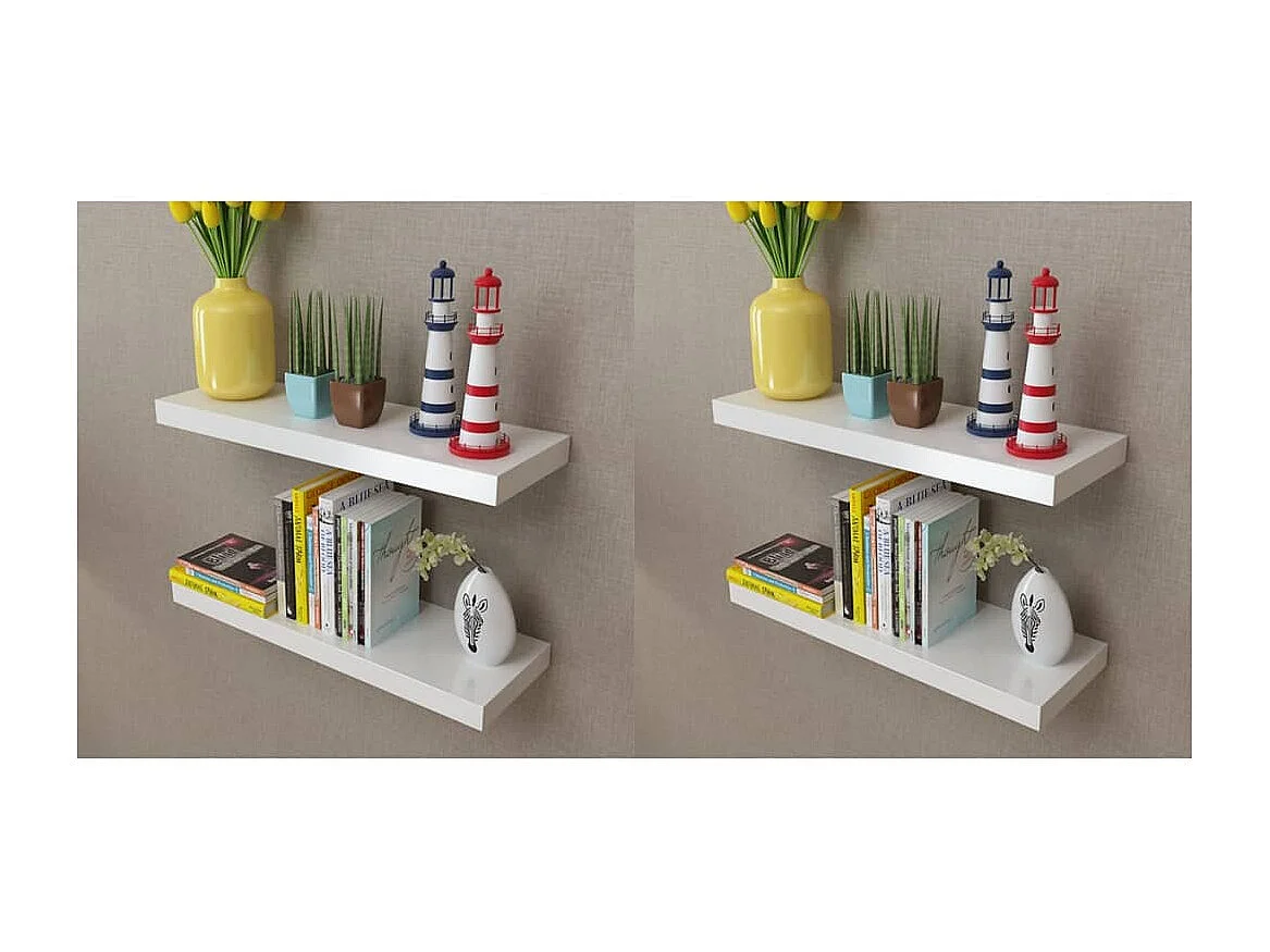 Étagères murales 4 pcs Blanc 60cm