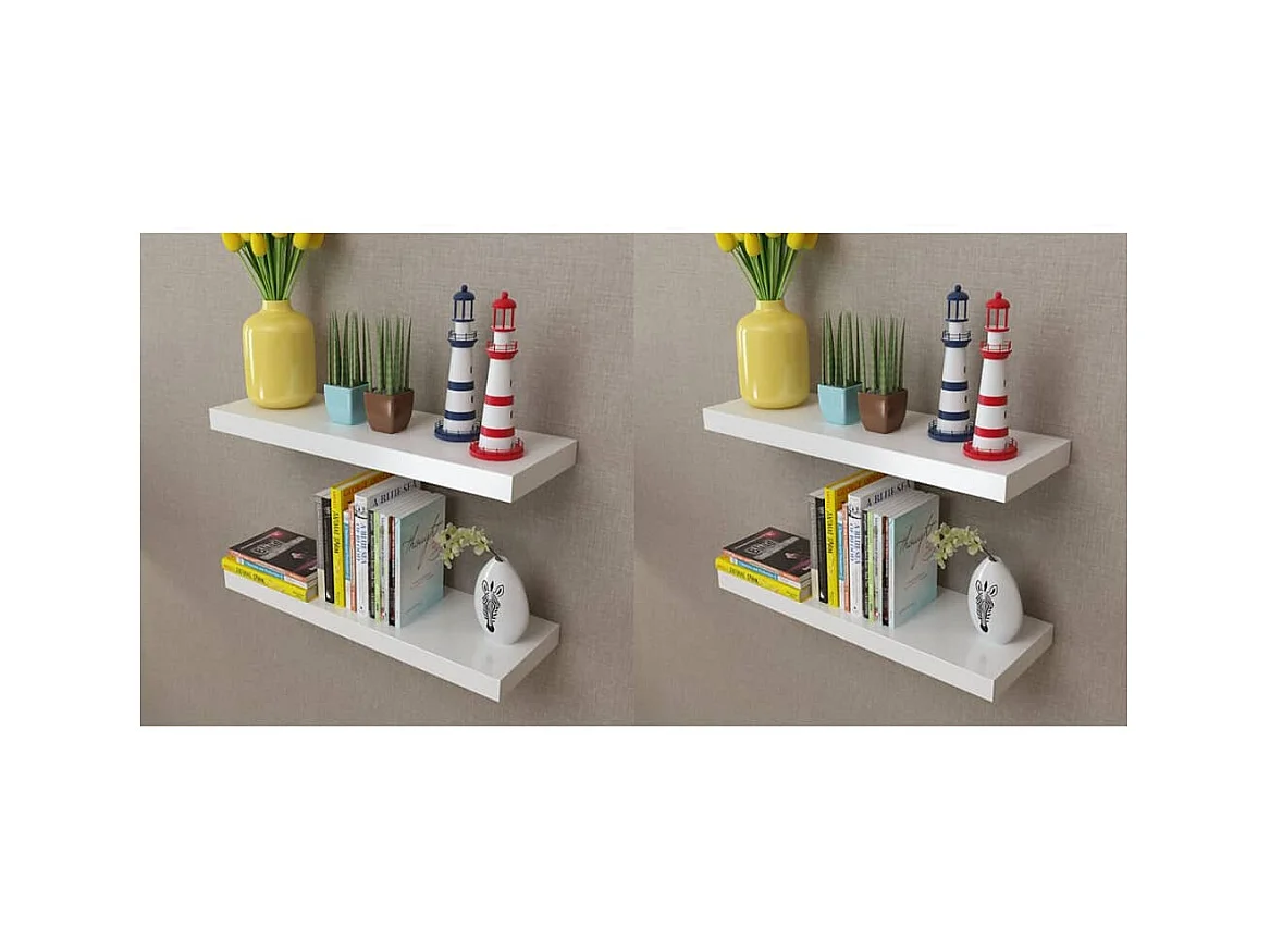 Étagères murales 4 pcs Blanc 60cm