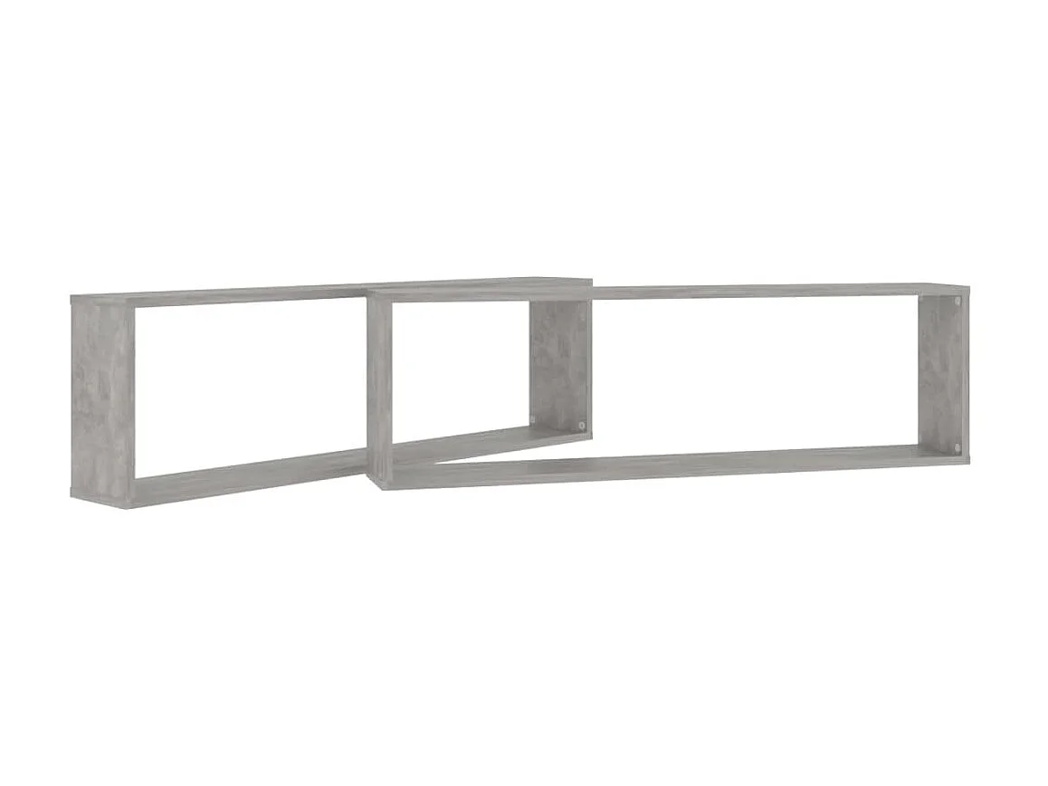 Étagères cube murales 2 pcs Gris béton 100x15x30