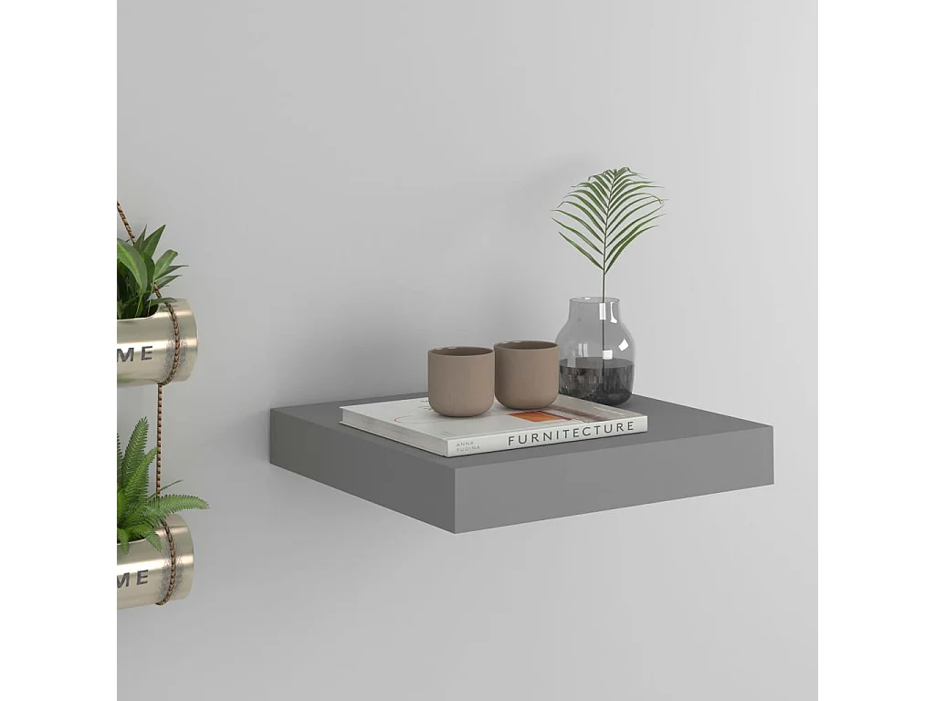 Étagère murale flottante Gris 23x23,5x3,8 MDF