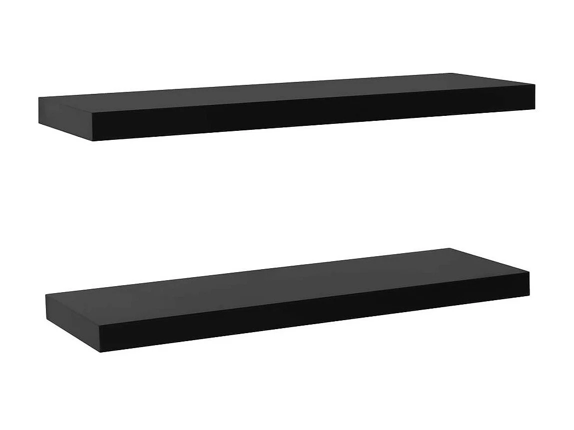 Étagères murales flottantes 2 pcs Noir 100x20x3,8