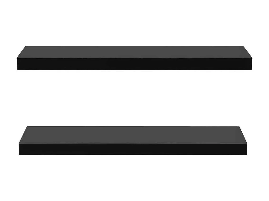 Étagères murales flottantes 2 pcs Noir 100x20x3,8