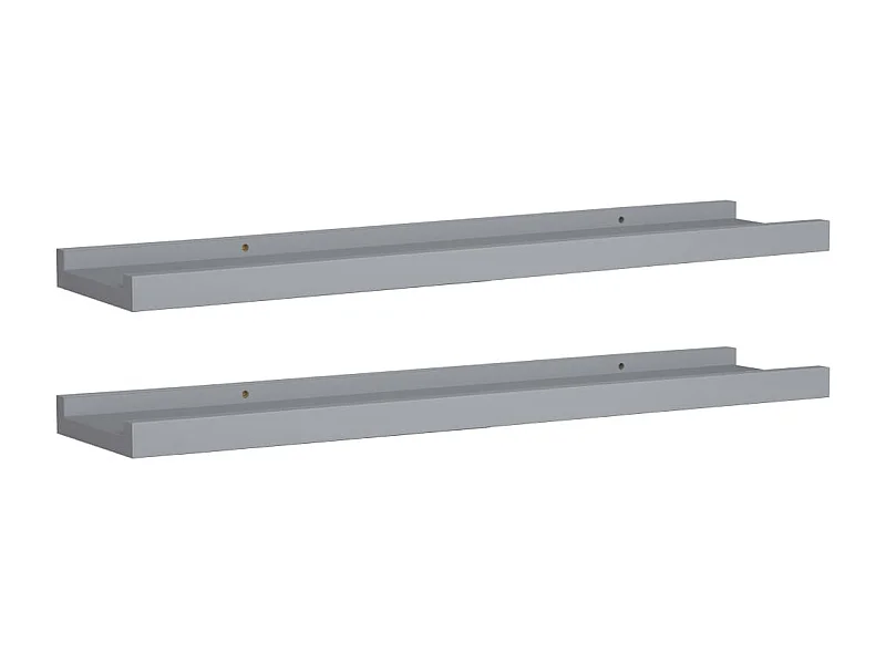 Étagères à rebord pour cadre photo 2 pcs Gris 60x9x3 MDF