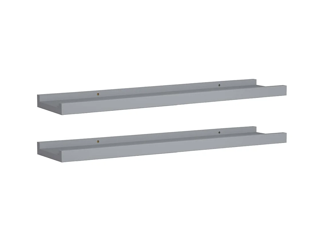 Étagères à rebord pour cadre photo 2 pcs Gris 60x9x3 MDF