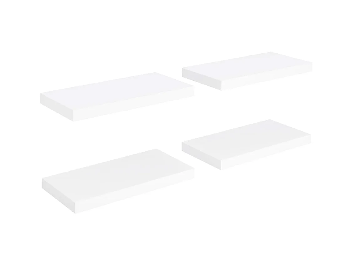 Étagères murales flottantes 4 pcs Blanc 50x23x3,8 MDF