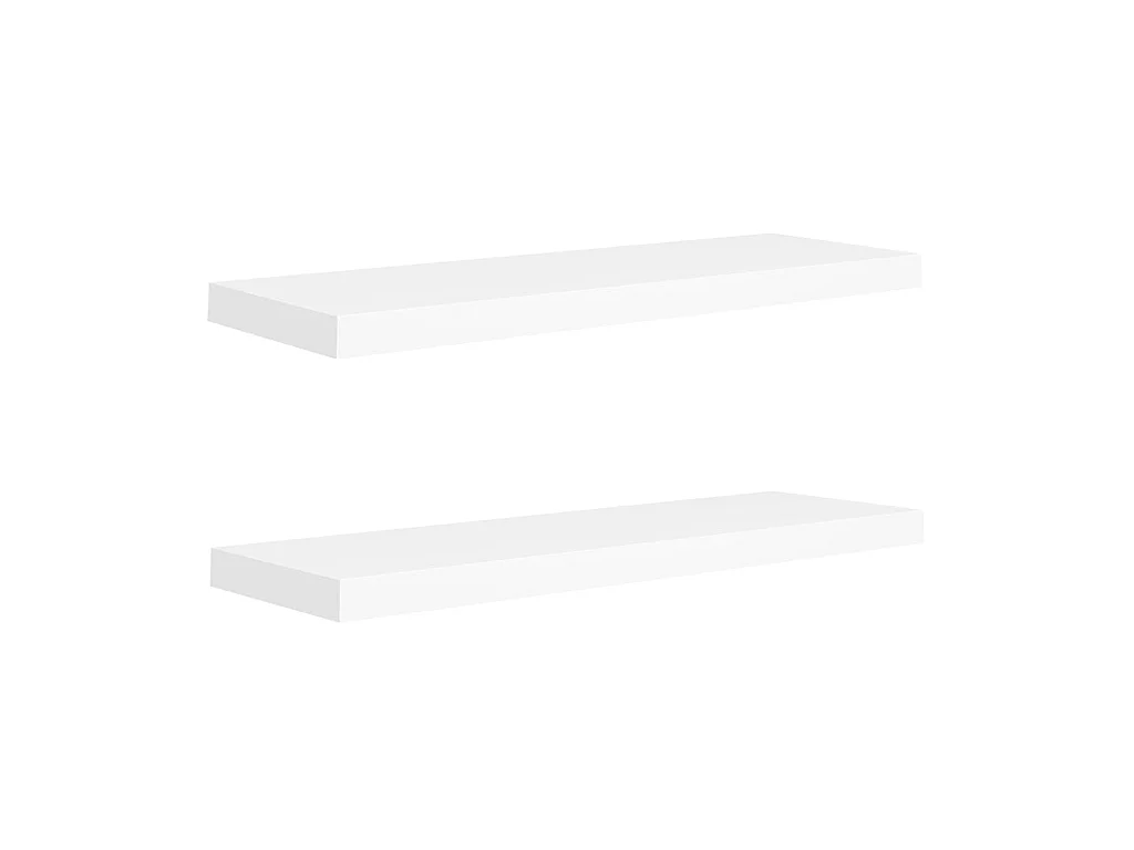 Étagères murales flottantes 2 pcs Blanc 80x23,5x3,8 MDF
