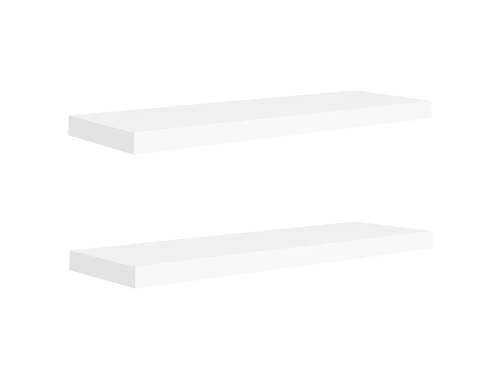 Étagères murales flottantes 2 pcs Blanc 80x23,5x3,8 MDF