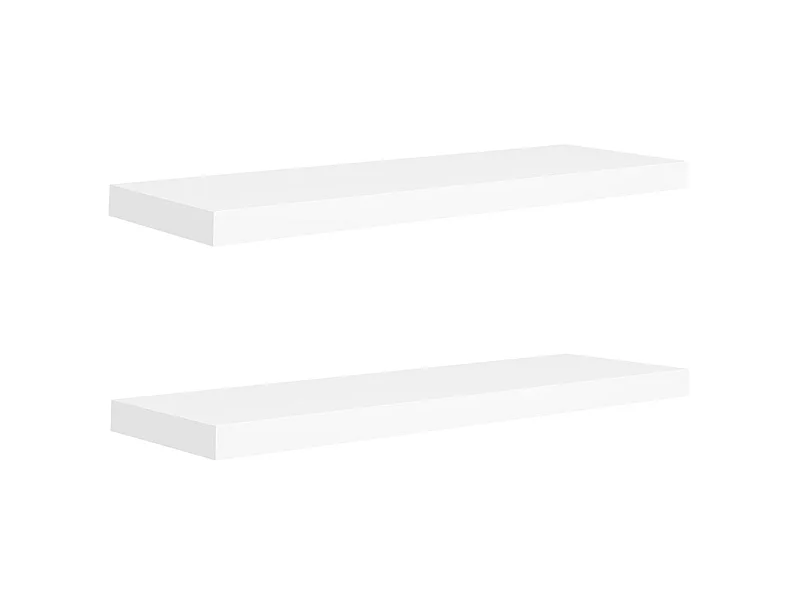Étagères murales flottantes 2 pcs Blanc 80x23,5x3,8 MDF