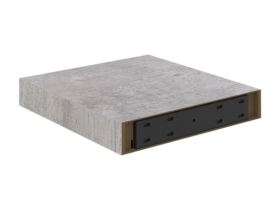 Étagères murales flottantes 2 pcs Gris béton 23x23,5x3,8 MDF