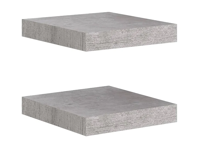 Étagères murales flottantes 2 pcs Gris béton 23x23,5x3,8 MDF