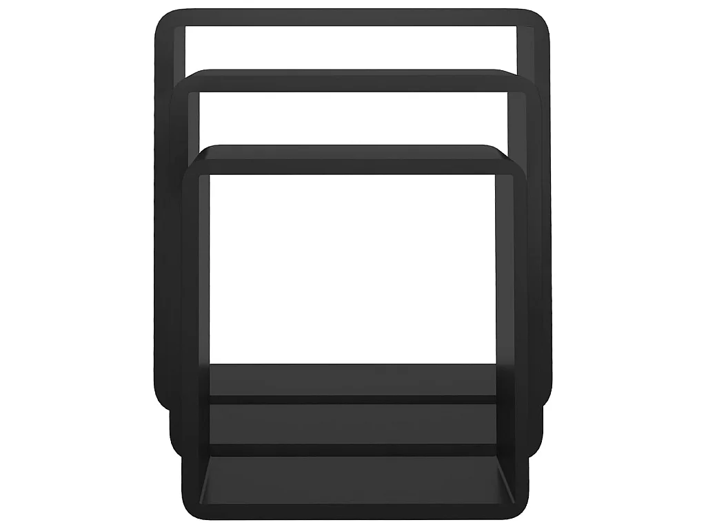 Étagères murales sous forme de cube 3 pcs Noir MDF 2