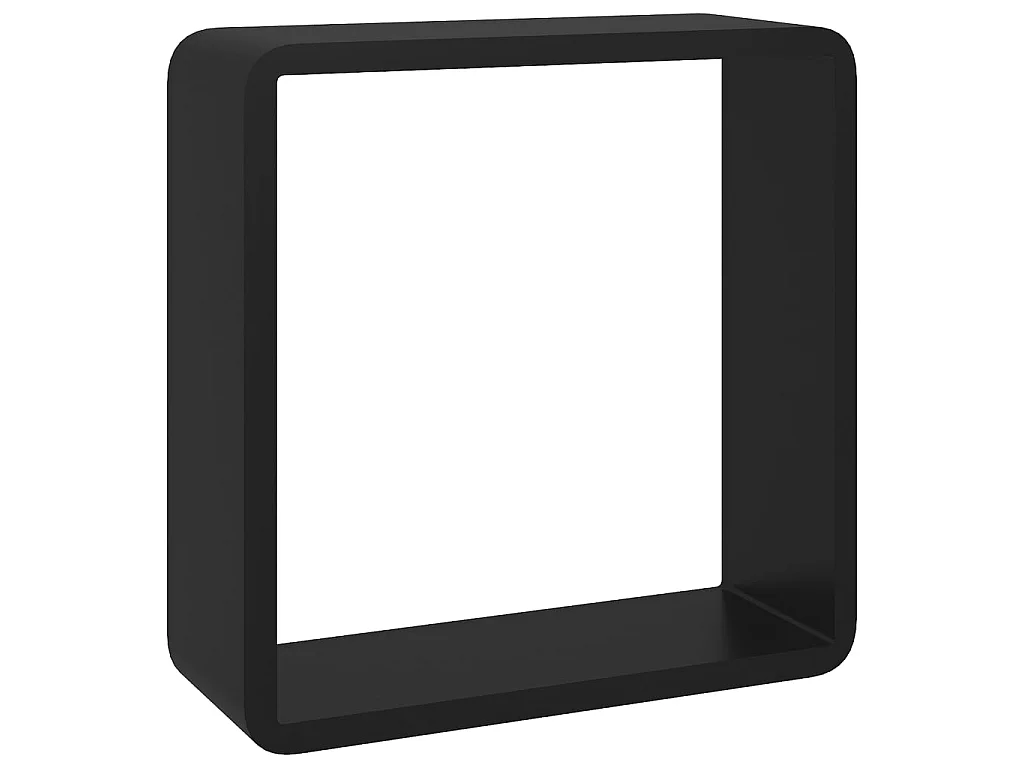 Étagères murales sous forme de cube 3 pcs Noir MDF 2