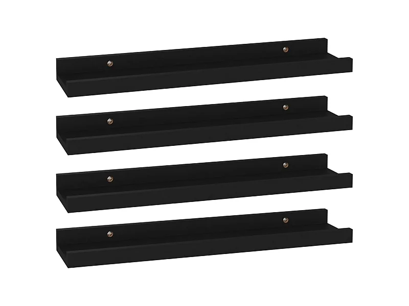 Étagères murales 4 pcs Noir 40x9x3