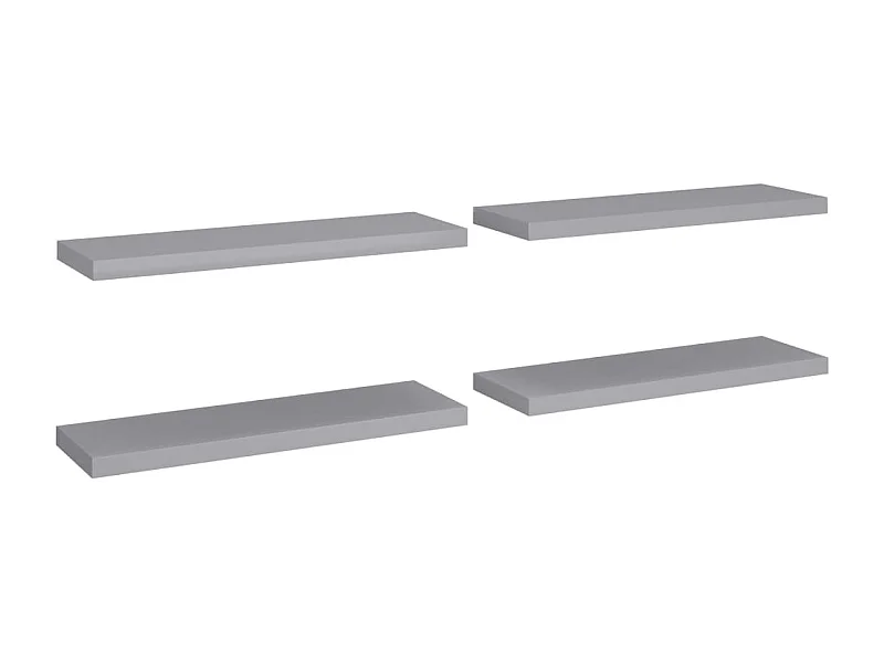 Étagères murales flottantes 4 pcs Gris 80x23,5x3,8 MDF