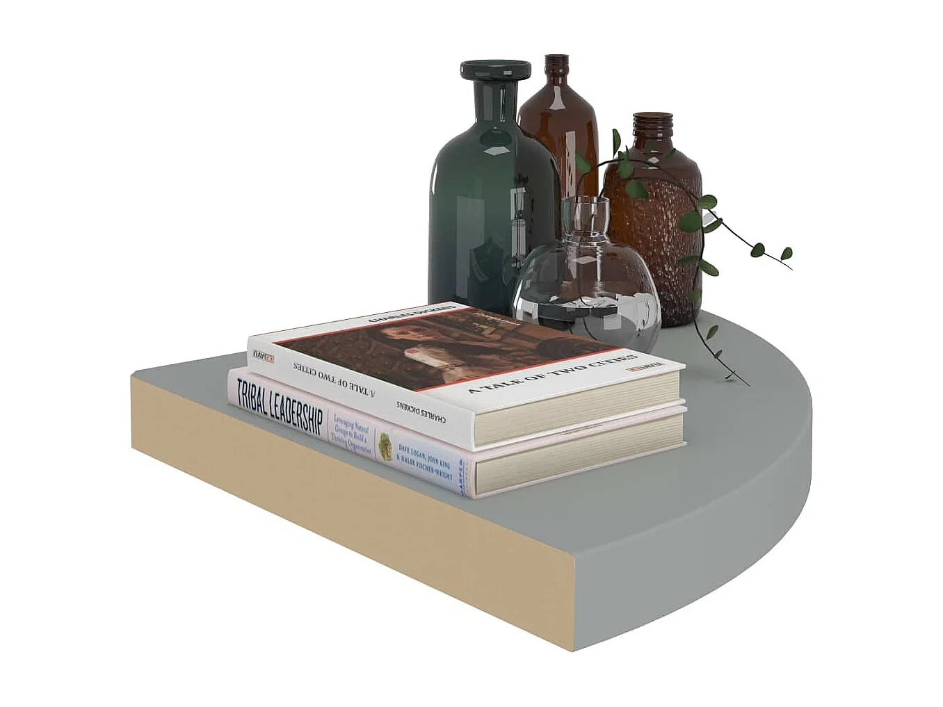 Étagère d'angle flottante Gris 35x35x3,8 MDF