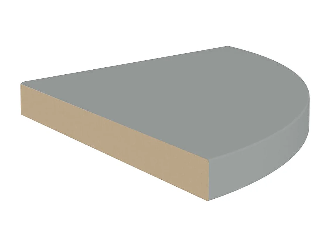 Étagère d'angle flottante Gris 35x35x3,8 MDF