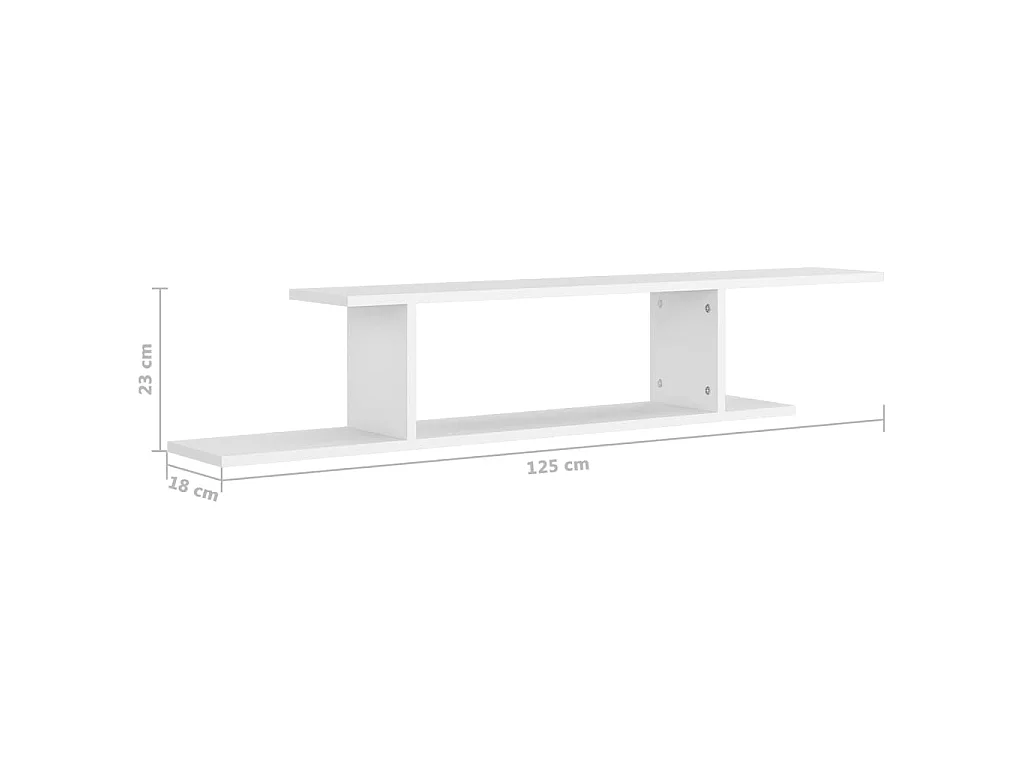 Étagère TV murale Blanc 125x18x23