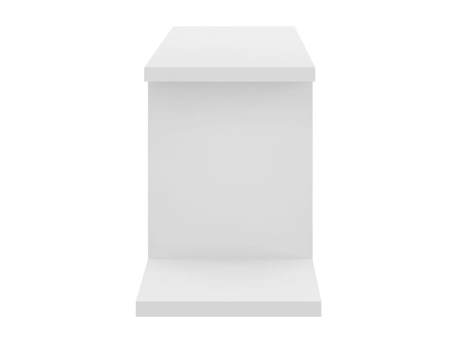 Étagère TV murale en bois Nokiz L125xH23xP18 - Adaptez à vos besoins-Blanc