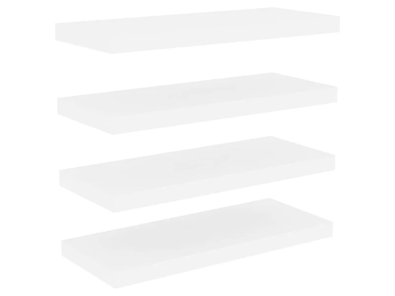 Étagères flottantes 4 pcs Chêne et blanc 60x23,5x3,8 MDF