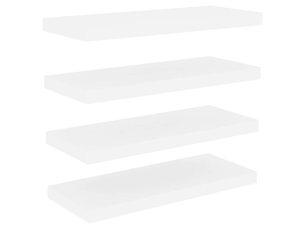 Étagères flottantes 4 pcs Chêne et blanc 60x23,5x3,8 MDF