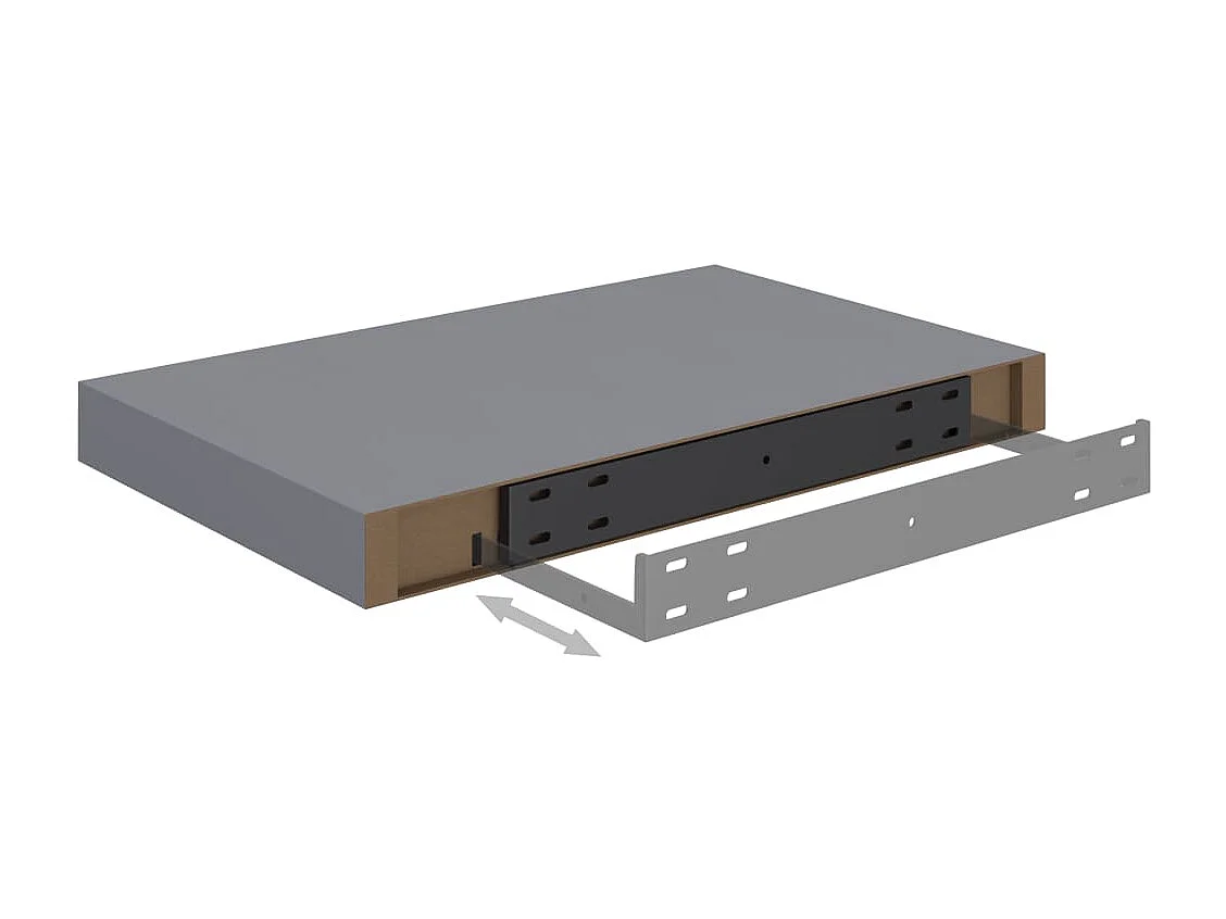 Étagère murale flottante Gris 40x23x3,8 MDF