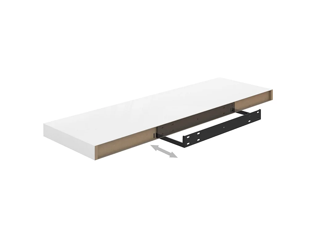 Étagère murale flottante Blanc brillant 80x23,5x3,8 MDF