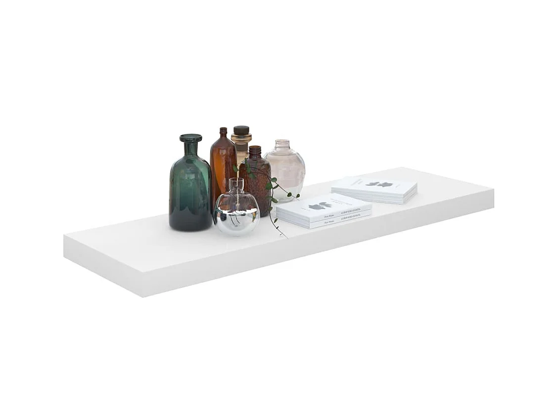 Étagère murale flottante Blanc brillant 80x23,5x3,8 MDF