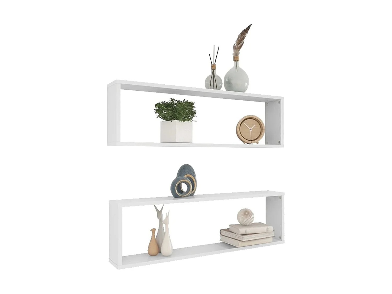 Étagères cube murales 2 pcs Blanc 100x15x30