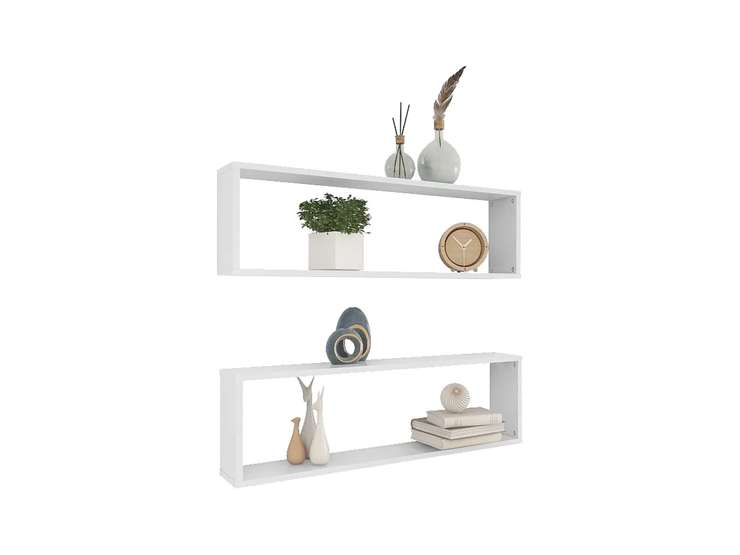 Étagères cube murales 2 pcs Blanc 100x15x30