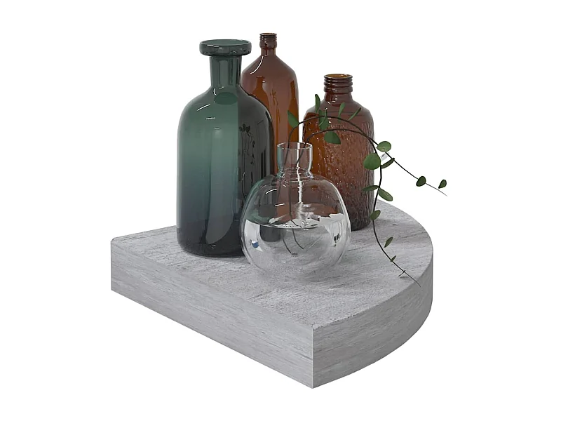 Étagère d'angle murale Gris béton 25x25x3,8 MDF