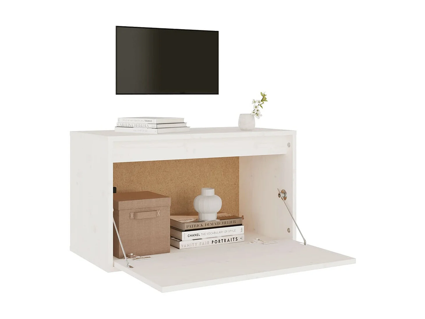 Armoire murale Blanc 60x30x35 Bois de pin massif