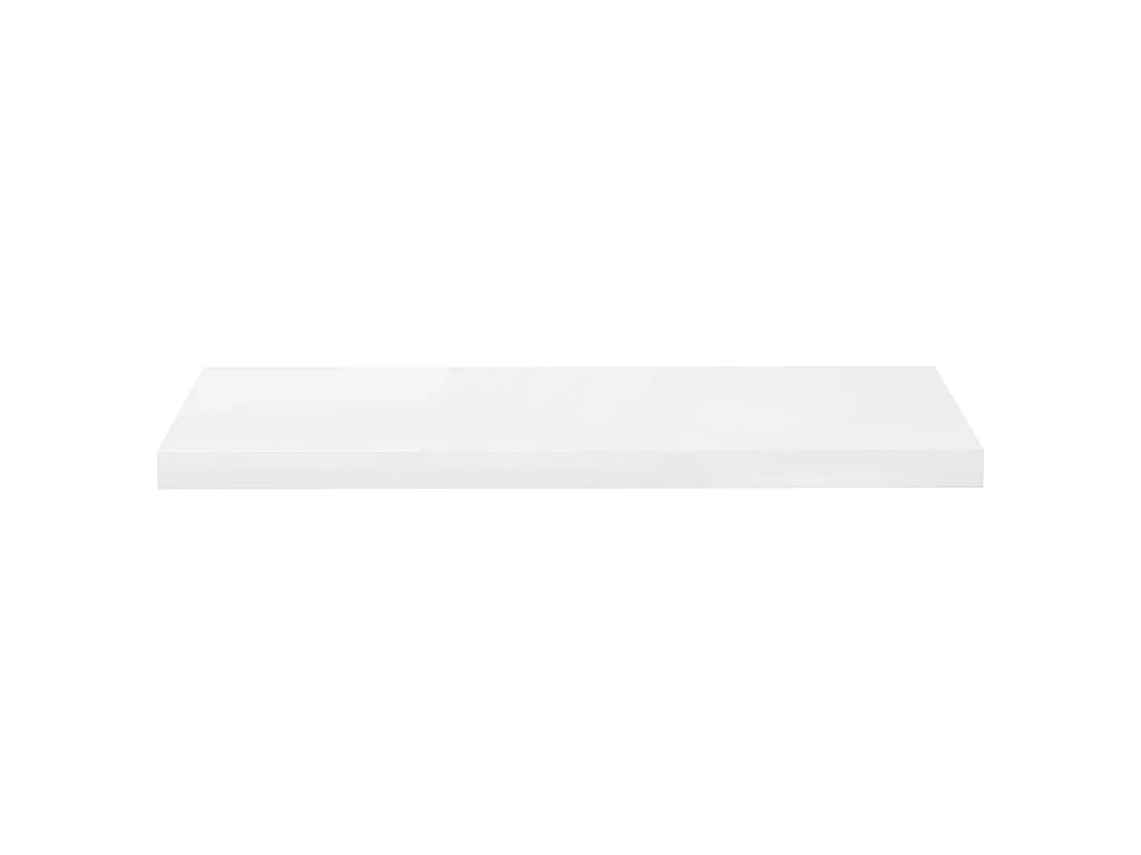 Étagère murale flottante 2 pcs Blanc brillant 80x23,5x3,8 MDF