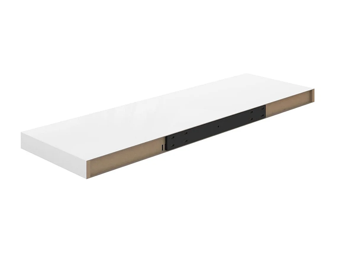 Étagère murale flottante 2 pcs Blanc brillant 80x23,5x3,8 MDF