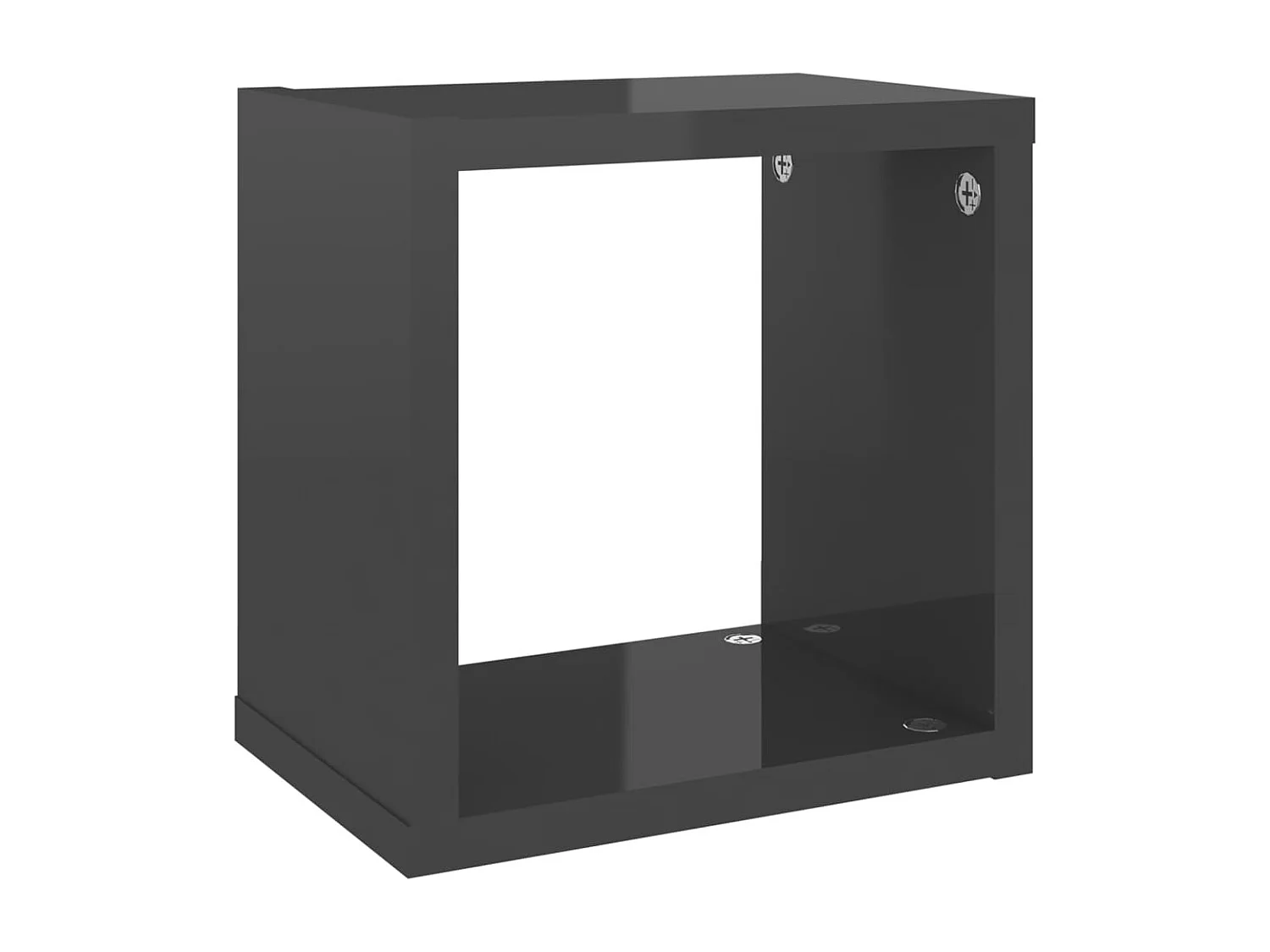 Étagères cube murales 6 pcs Gris brillant 22x15x22