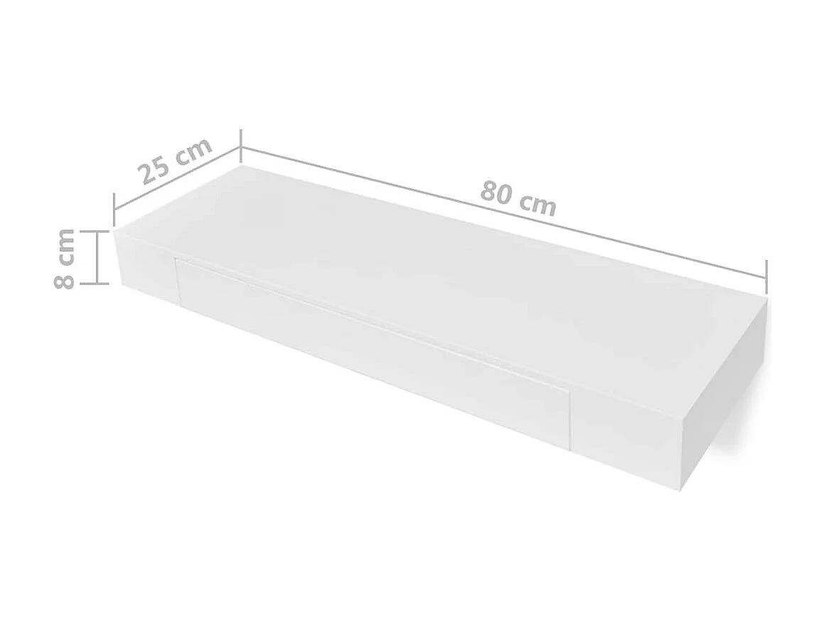 Étagères murales avec tiroirs 2 pcs Blanc 80cm