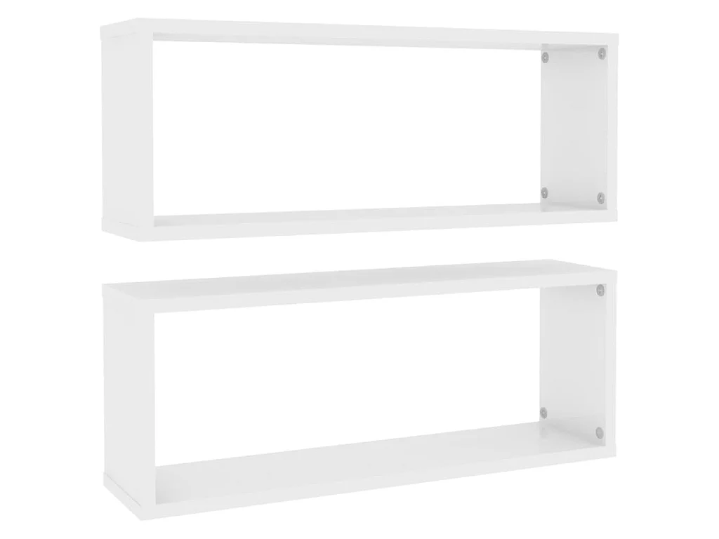Étagères cube murales 2 pcs Blanc brillant 60x15x23