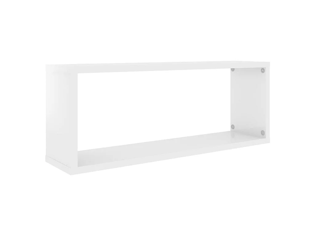 Étagères cube murales 2 pcs Blanc brillant 60x15x23