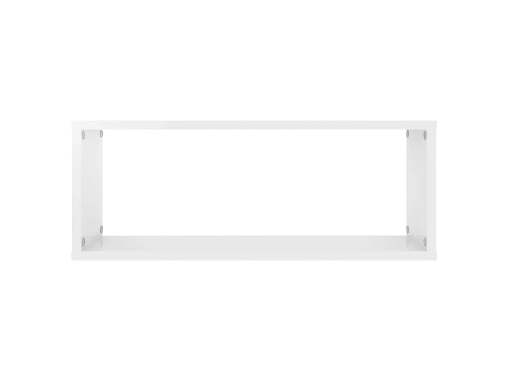 Étagères cube murales 2 pcs Blanc brillant 60x15x23