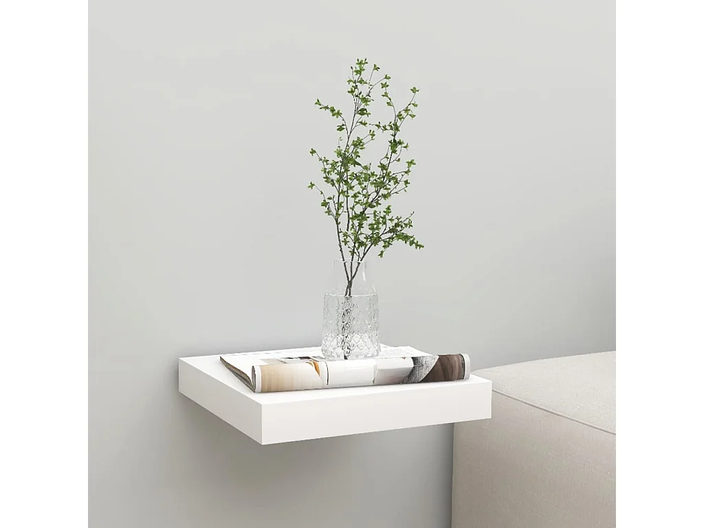 Étagère murale flottante Chêne et blanc 23x23,5x3,8 MDF