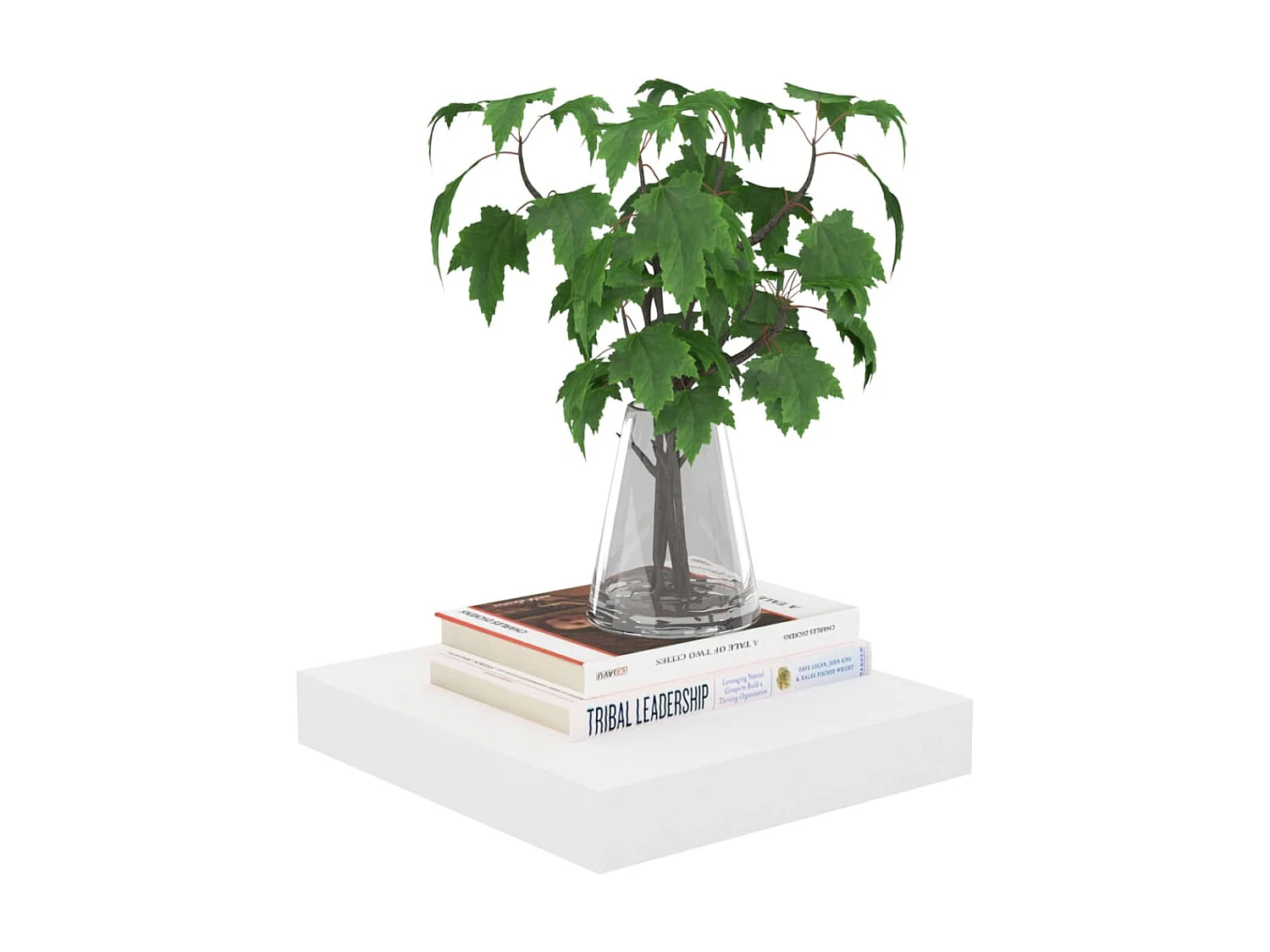 Étagère murale flottante Chêne et blanc 23x23,5x3,8 MDF