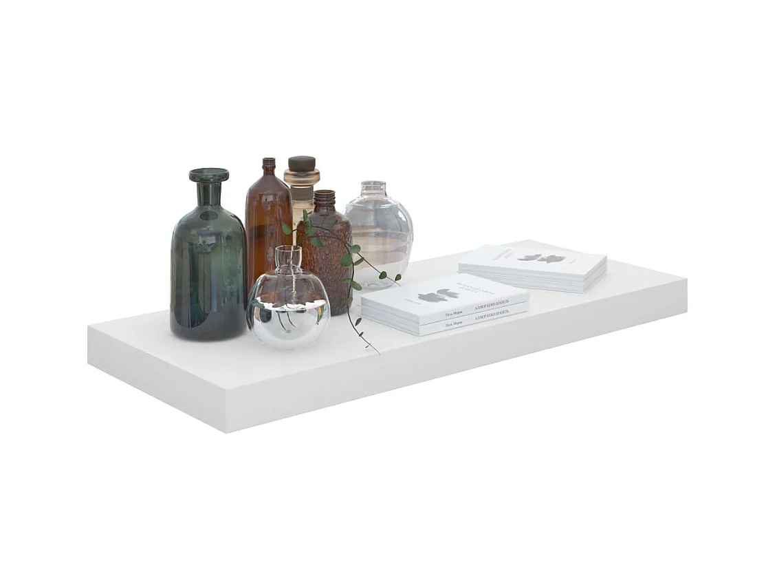 Étagère murale flottante Blanc brillant 60x23,5x3,8 MDF