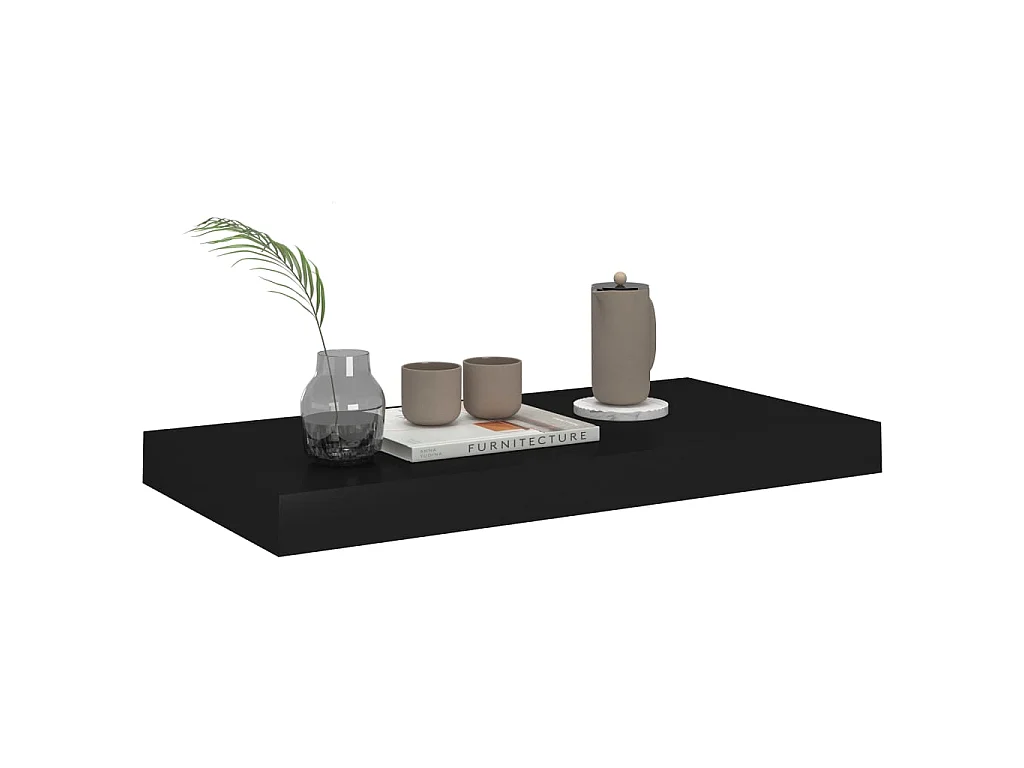 Étagères murales flottantes 2 pcs Noir 50x23x3,8 MDF