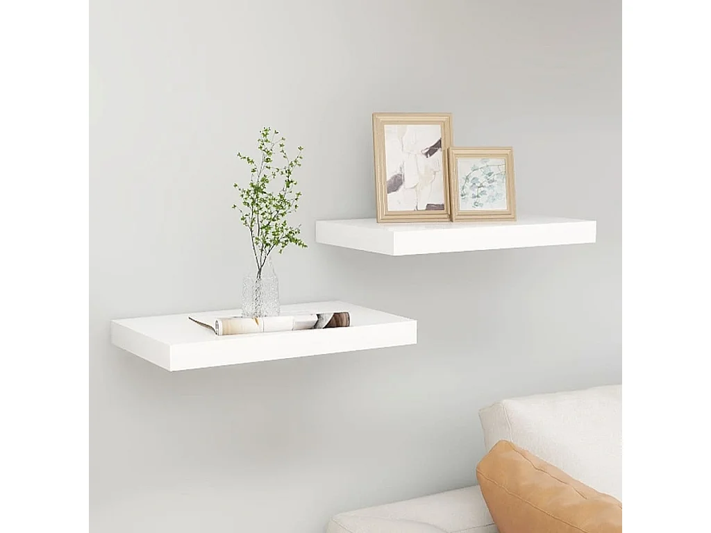 Étagères flottantes 2 pcs Chêne et blanc 40x23x3,8 MDF