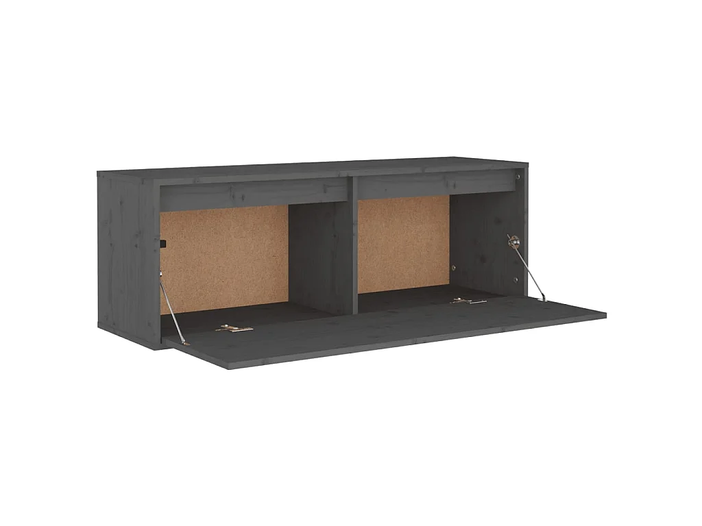 Armoire murale Gris 100x30x35 Bois de pin massif